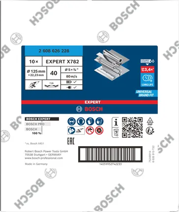 Lamelový kotouč Bosch EXPERT X782 125 mm G40 na kov.